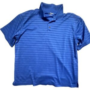 Grand Slam Golf Polo Shirt Mens XL blue stripes 1/4 button up